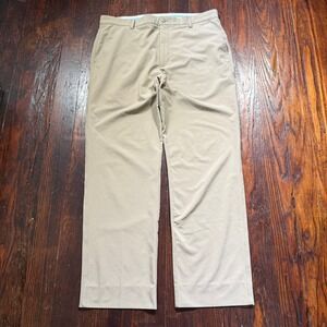 FootJoy Pants Mens 38x34 Tan Beige Chino Golf Stretch Lightweight FJ Logo